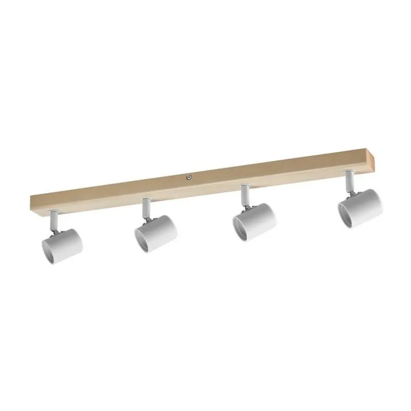 Regleta de focos Etnia 4L E27 madera - MDC Blanco Envío Inmediato
