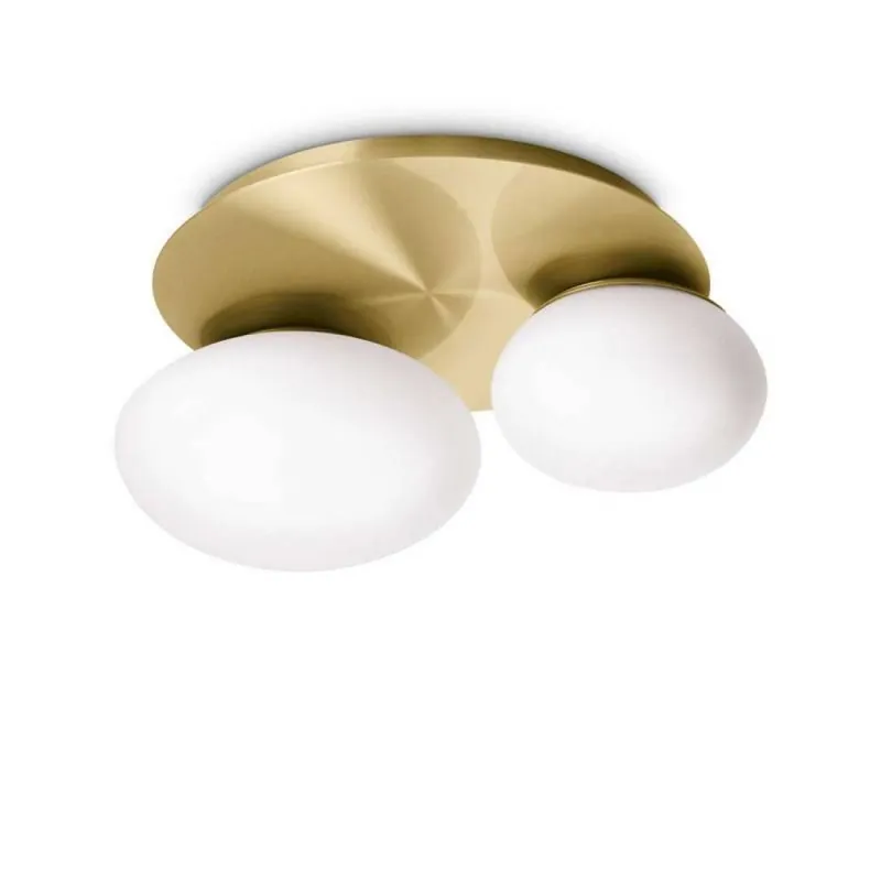 Plafón de techo Ninfea Ø36cm 2L GX53 cristal - Ideal Lux Blanco Precio De Oferta
