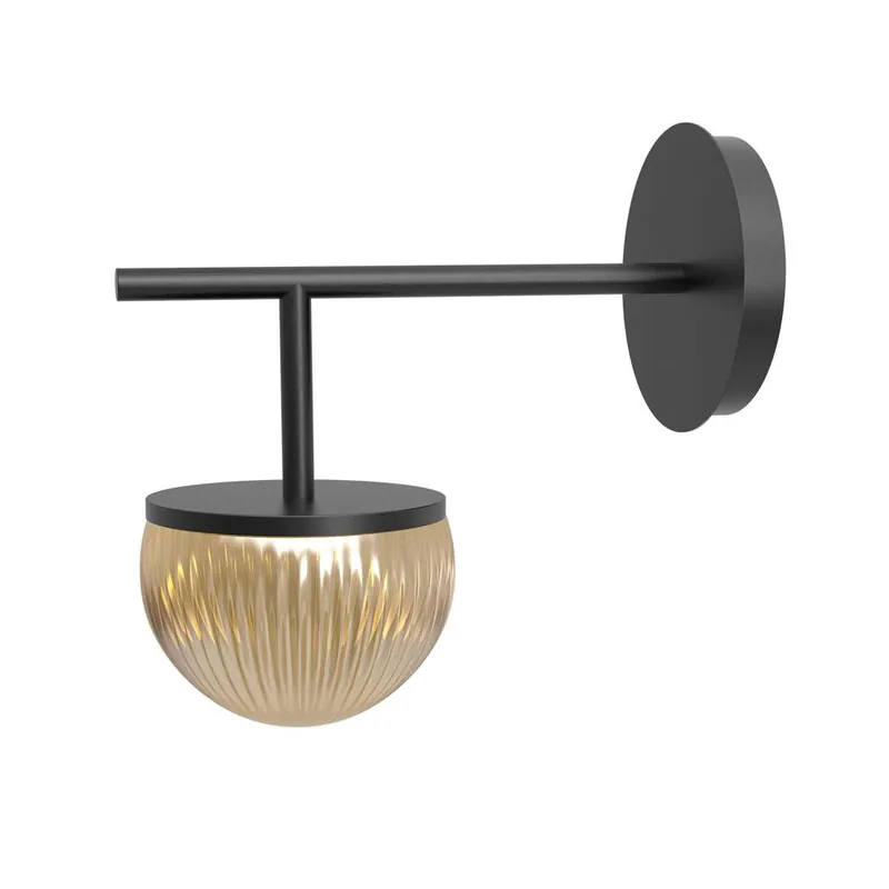 Aplique de pared Roi G9 brazo cristal - Robin Negro Mejor Precio