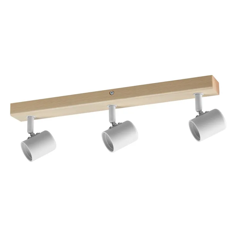 Regleta de focos Etnia 3L E27 madera - MDC Blanco Stock Limitado