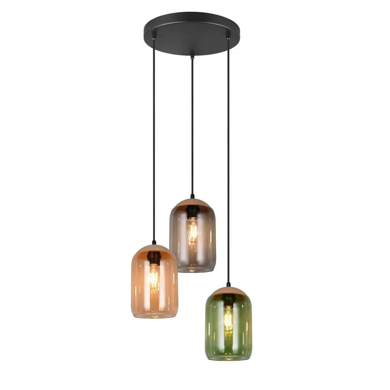 A Buen Precio Lámpara colgante Cork 3L E27 Ø30cm cristal - Trio