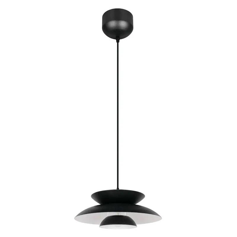 Colgante metal negro grande para una bombilla E27 Amarila Descuento
