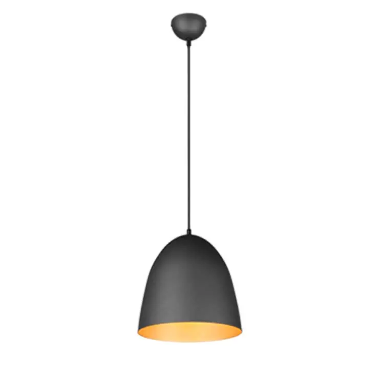 Colgante metálico negra Til para una bombilla E27 Oferta De Temporada