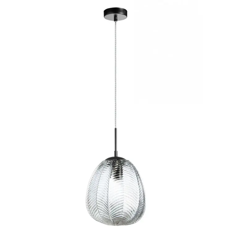 Colgante Menta cristal transparente y negro 26cm para 1 E27 (no incluida) Disponible Ahora