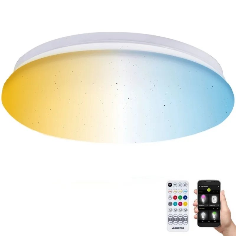 Aigostar - Luz de techo LED regulable para baño MESH Inteligente LED/18W/230V 3000-65000K IP44 + control remoto Compra Ahora