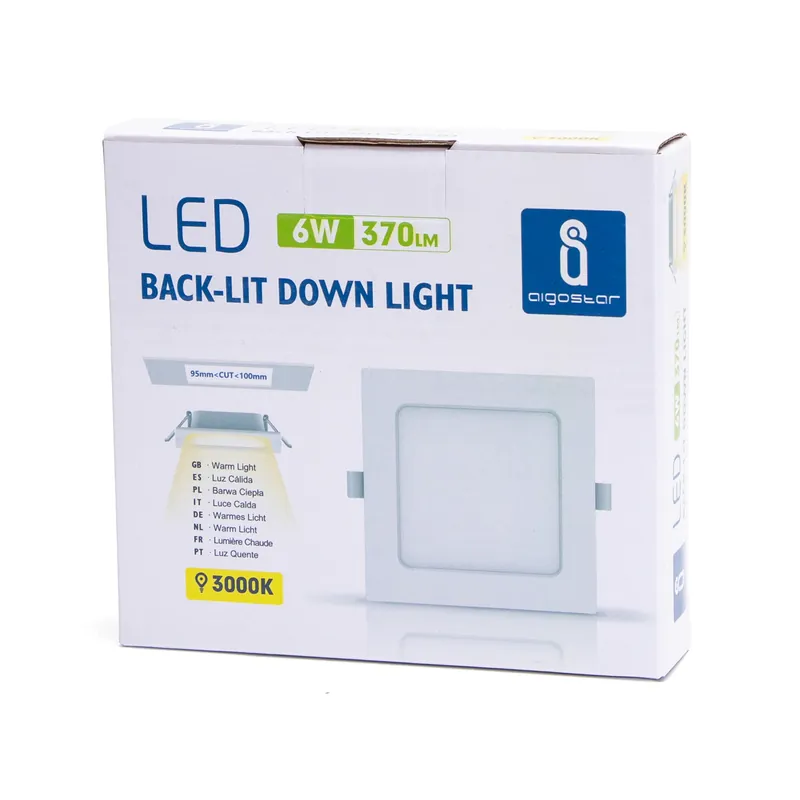 Precio Rebajado Downlight E6 LED empotrable cuadrado 6W Luz cálida