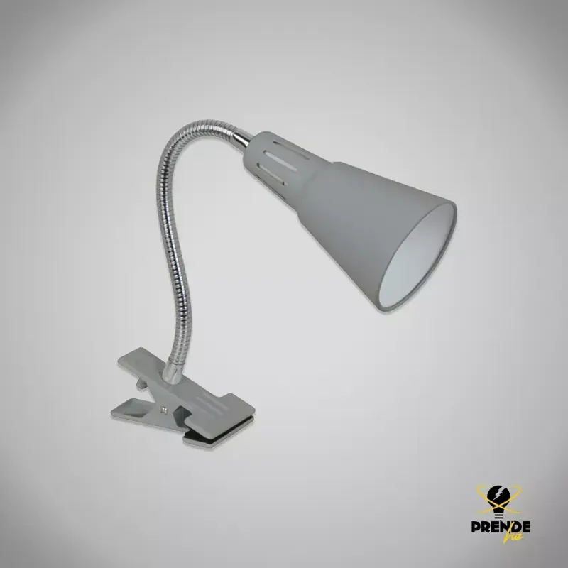 Popular Flexo de pinza Plata para E-14