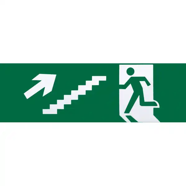 Adhesivo Salida De Emergencia Escalera Derecha Subida 6,5x20 Cm Última Versión