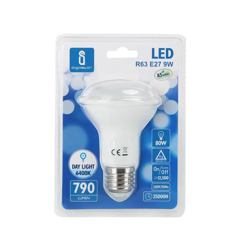 Última Versión LED R63 E27 9W Luz Fría 9W