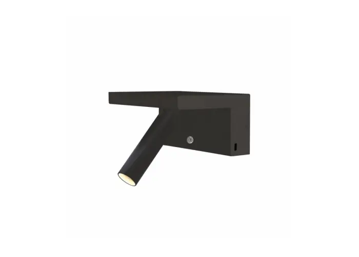 A Buen Precio APLIQUE BEAM 5W CRI 90 3 NIVELES DE INTENSIDAD 40° 2700K 2 USB-C 5V/2A NEGRO