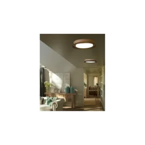 Plafón Techo Tender - Faro - LED Blanco y Madera, estilo nórdico, Ø 45 cm Garantía De Devolución De Dinero