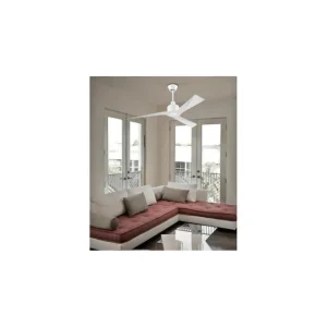 Venta Final Ventilador de techo sin luz Mogan - FORLIGHT - Ventilador blanco, 3 velocidades
