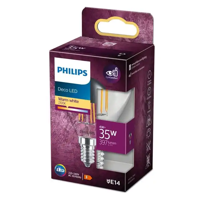 Barato Philips LED E14 4 Watt 2700 Kelvin 397 Lumen