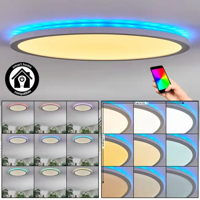 Zuren Plafones, Panel LED Blanca, 1 luz, Cambia de color Oferta Limitada