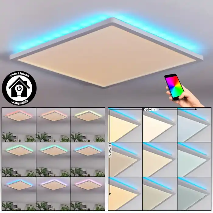 Zuren Plafones, Panel LED Blanca, 1 luz, Cambia de color Rebajas