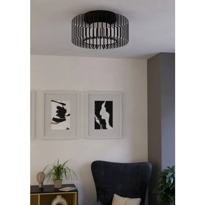 Últimas Unidades Lámparas Eglo GINESTRONE-Z Plafones, Apliques LED Negro, 1 luz, Cambia de color