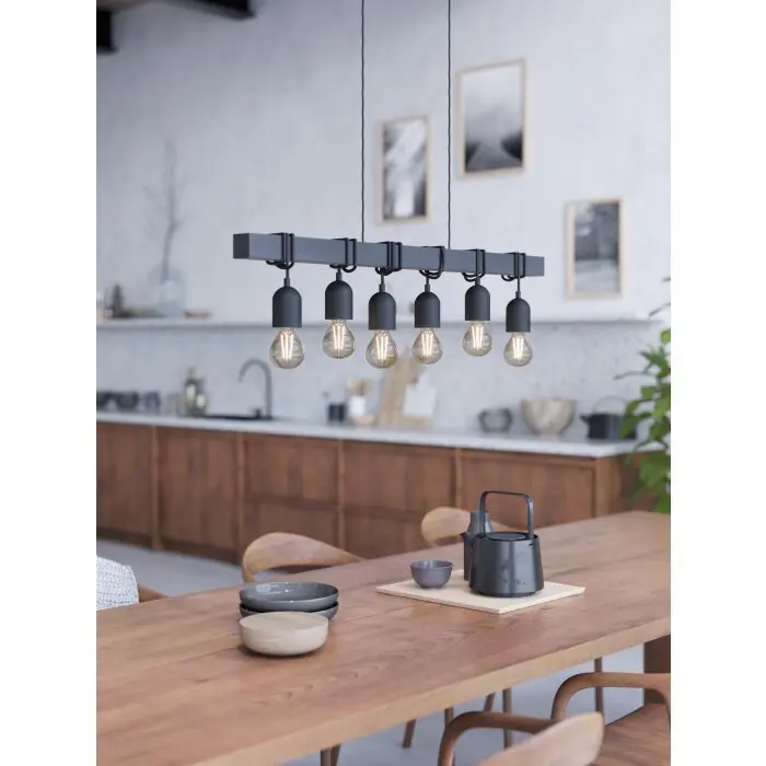 Rebajas Lámparas Eglo TOWNSHEND Lámparas suspendidas Negro, 6 luces
