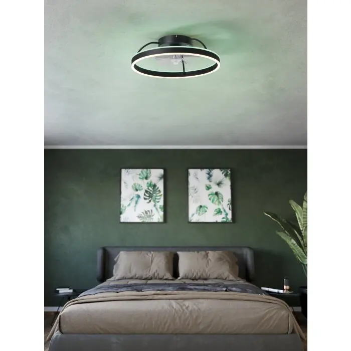 Lámparas Eglo mit lámpara ventilador de techo LED Negro, Mando a distancia, Cambia de color Precio De Oferta