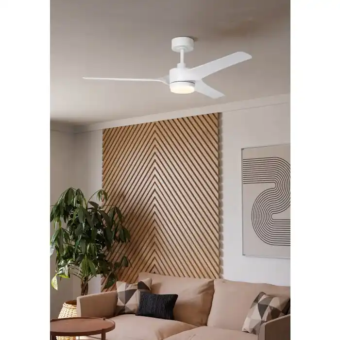 Lámparas Eglo ORCUTT lámpara ventilador de techo LED blanco mate, Mando a distancia Oferta Limitada