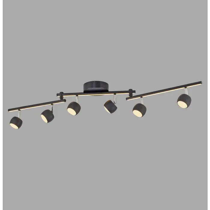 Bestseller Lámparas Leuchten Direkt JARIK Plafones LED Negro, 7 luces