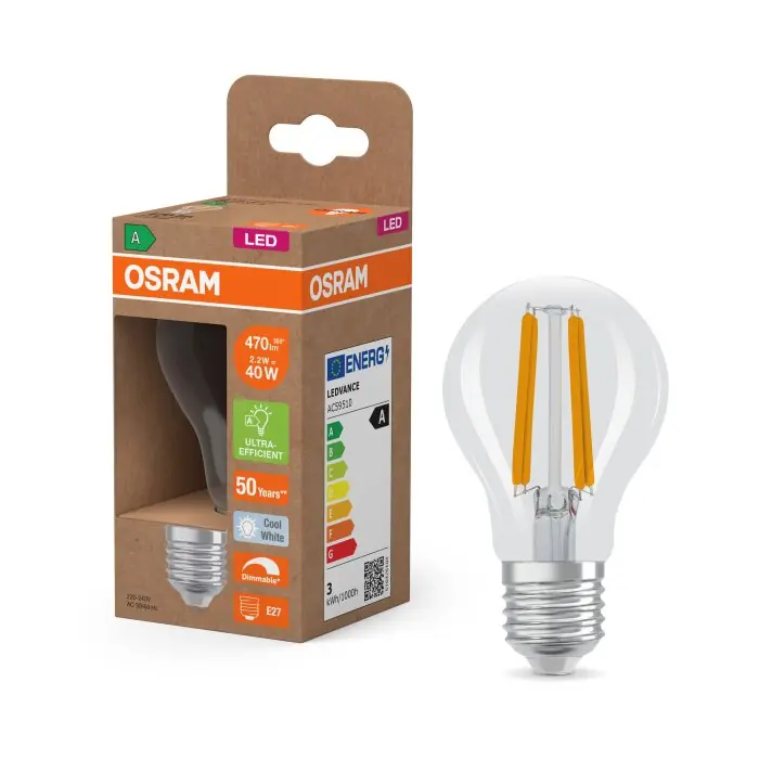 Lámparas Osram E27 2.2 Watt blanco neutro regulable 470 Lumen Solo Por Tiempo Limitado