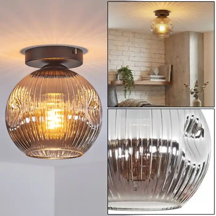 Ripoll Plafones, Luminarias esféricas Ahumado, 1 luz Súper Precio