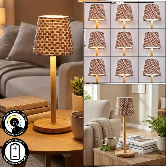 Devolución Gratuita Salgadinho Lámpara de mesa de exterior, Lámparas de mesa LED Crudo, 1 luz
