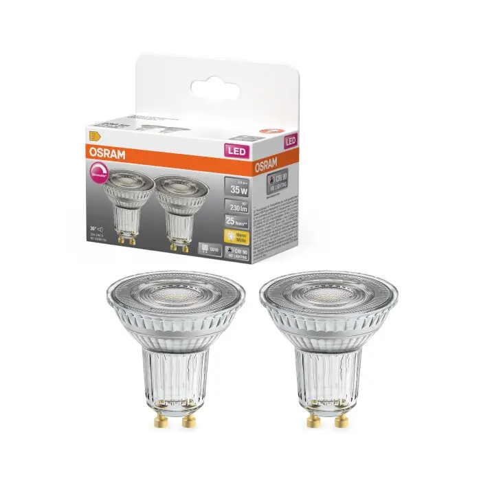 Venta Final Lámparas Osram GU10 3.4 Watt blanco neutro regulable 230 Lumen