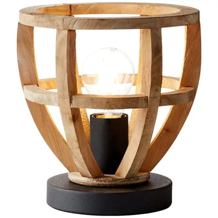 Brilliant Matrix Wood Lámpara de Mesa Negro, 1 luz Oferta
