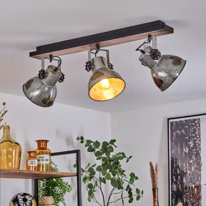 Hora Lámpara de Techo Plata, 3 luces Marca Reconocida