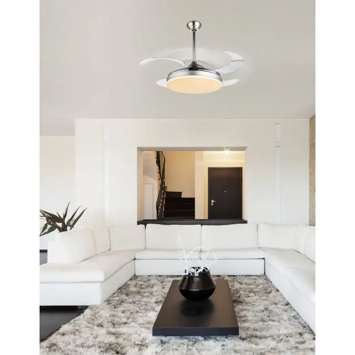 Globo CABRERA Ventilador LED Níquel-mate, 1 luz, Mando a distancia Imprescindible (Must-Have)