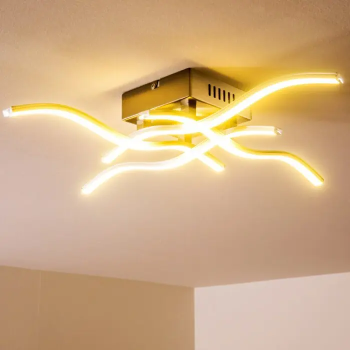 Mapleton Lámpara de techo LED Níquel-mate, 4 luces Barato