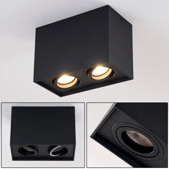 Más Vendido Betsie Lámpara de Techo Negro, 2 luces