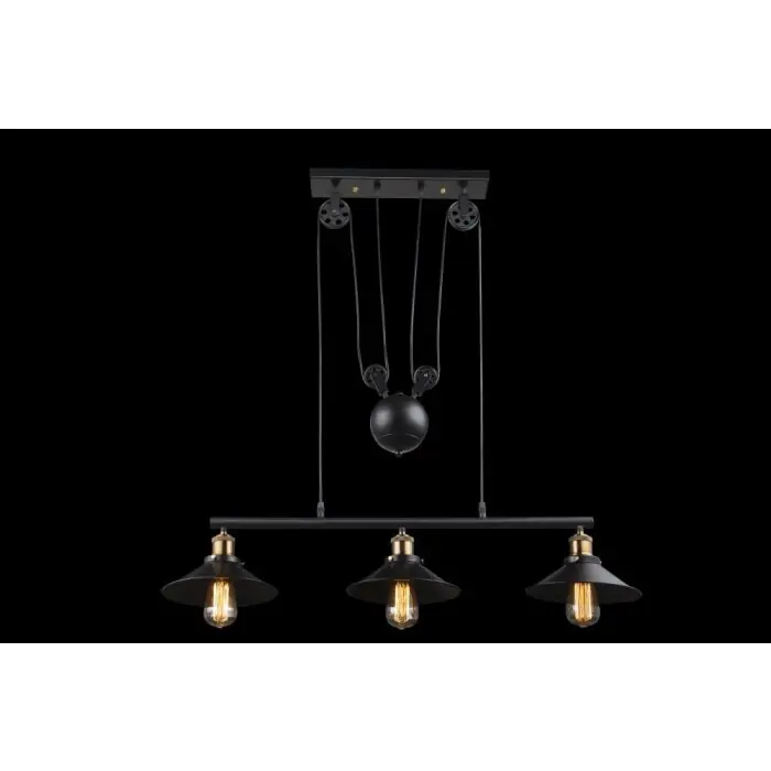 Devolución Gratuita Globo Lámpara suspendida Negro, 3 luces