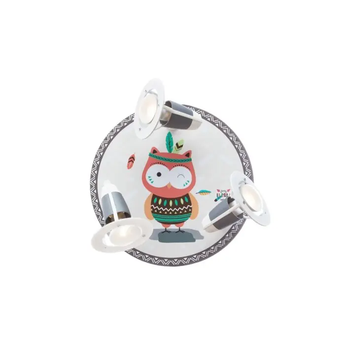 Oferta Flash Elobra EULE HANNAH Plafón circular con focos Marrón, 3 luces