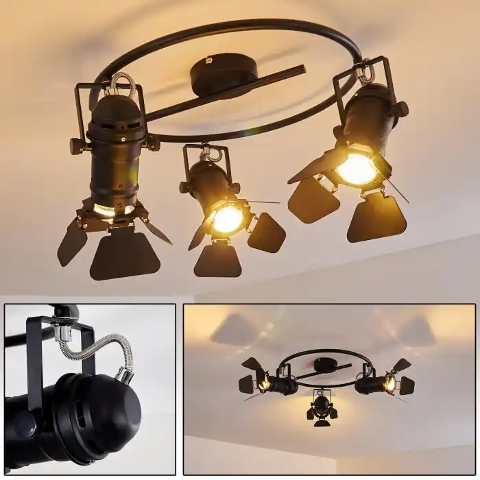 Lichinga Lámpara de Techo Negro, 3 luces Súper Precio