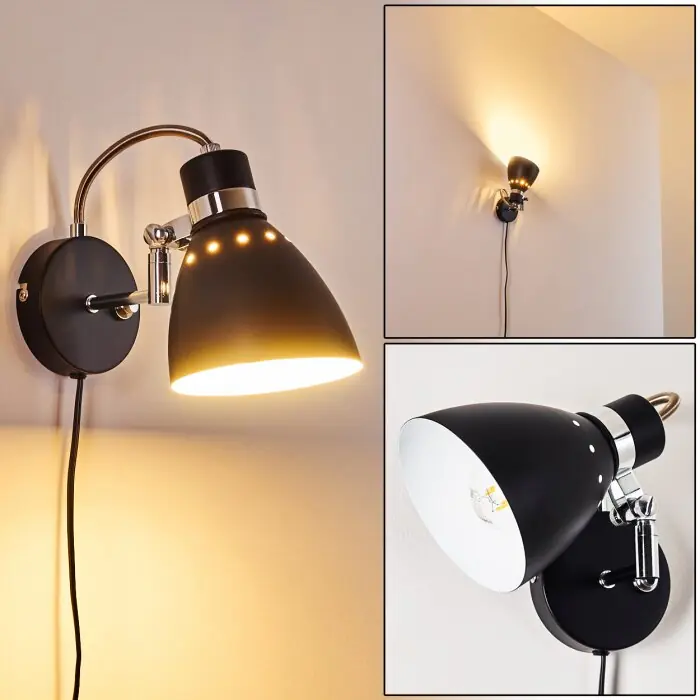 Stranderott Aplique Negro, 1 luz Oferta Especial