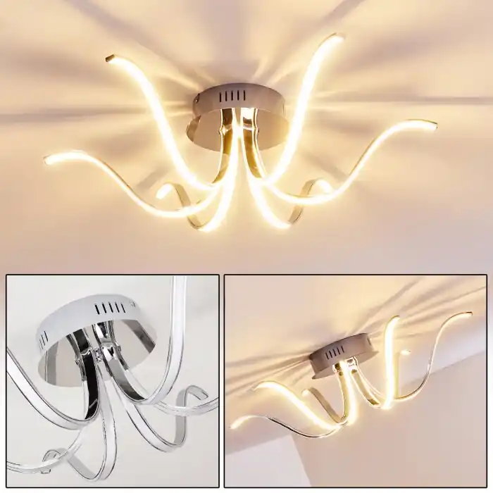 Devolución Gratuita Wikon Lámpara de Techo LED Cromo, 6 luces