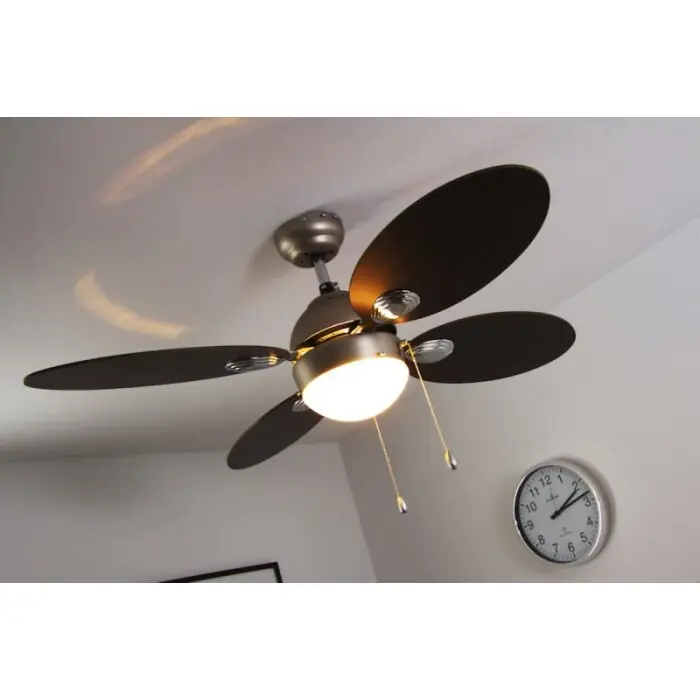 Globo WADE Ventilador Color acero inoxidable, Níquel-mate, 1 luz Promoción