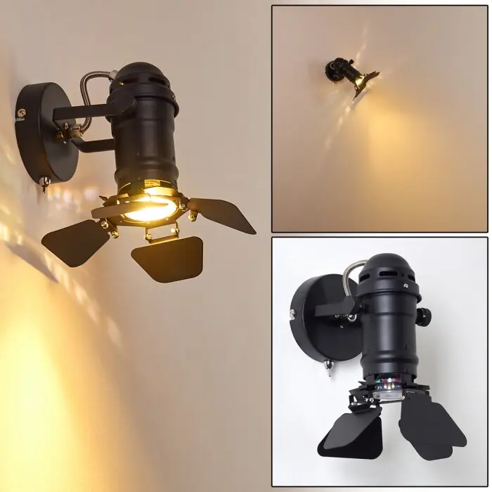 Favorito De Clientes Lichinga Aplique Negro, 1 luz