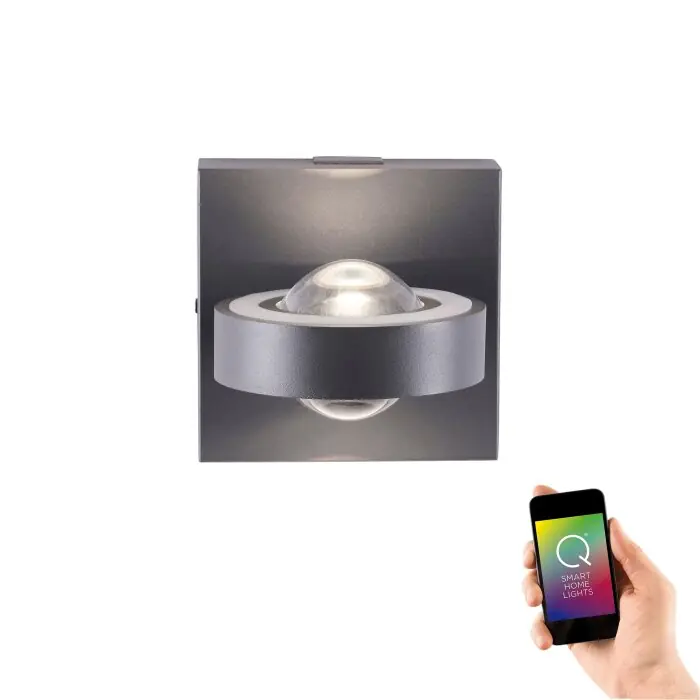 Aplique Paul Neuhaus Q-MIA LED Antracita, 2 luces, Mando a distancia Certificado