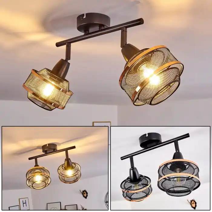Venta Final Limassol Lámpara de Techo Negro, 2 luces