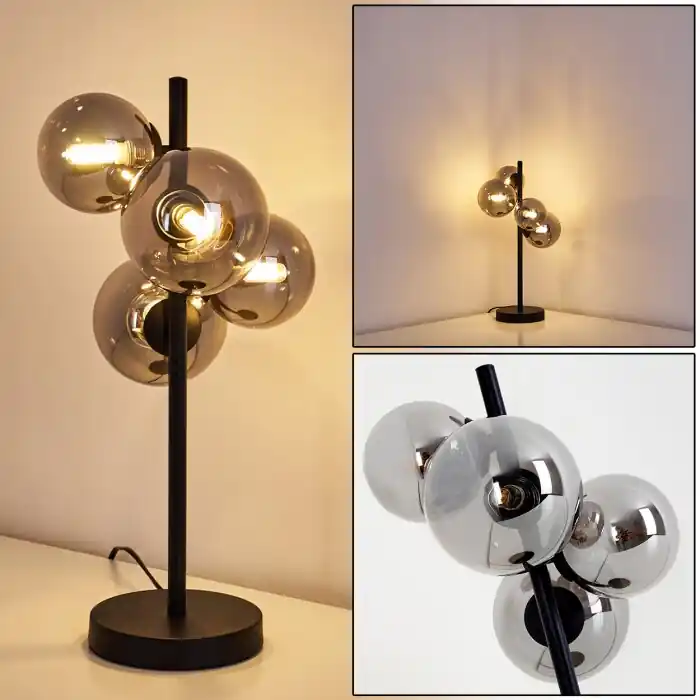 Barato Chehalis Lámpara de mesa LED Negro, 4 luces