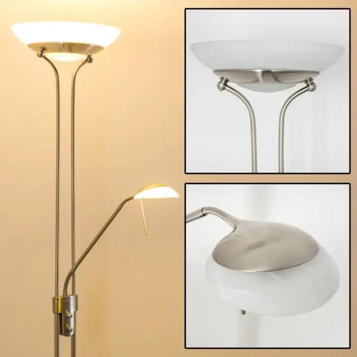 Última Versión Biot Lámpara de pie LED Níquel-mate, 2 luces