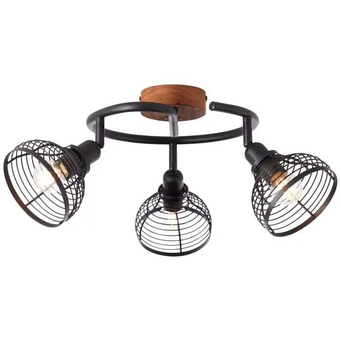 Brilliant Avia Proyector Madera oscura, Negro, 3 luces Envío Exprés