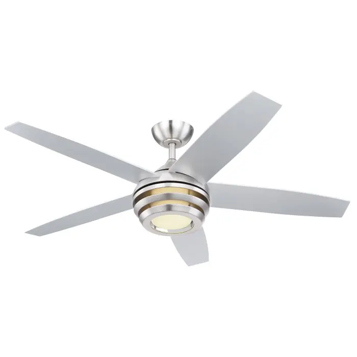 Globo VIVIANA Ventilador de techo LED Níquel-mate, 1 luz, Mando a distancia Entrega Rápida