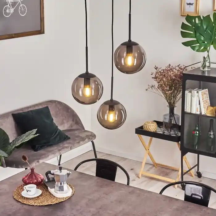 Oferta Limitada Mesas Lámpara Colgante Negro, 3 luces