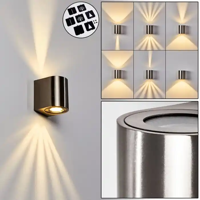 Venta Final Mora Aplique para exterior LED Color acero inoxidable, 2 luces