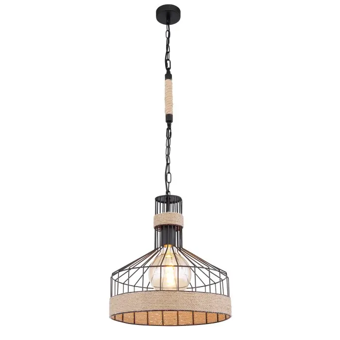 A Buen Precio Globo HALIA Lámpara Colgante Marrón, Negro, 1 luz