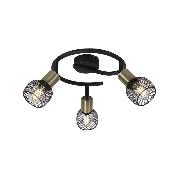 Certificado Globo FIASTRA Lámpara de Techo Negro, 3 luces